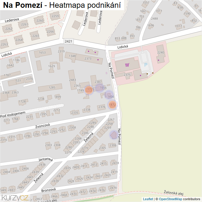 Mapa Na Pomezí - Firmy v ulici.