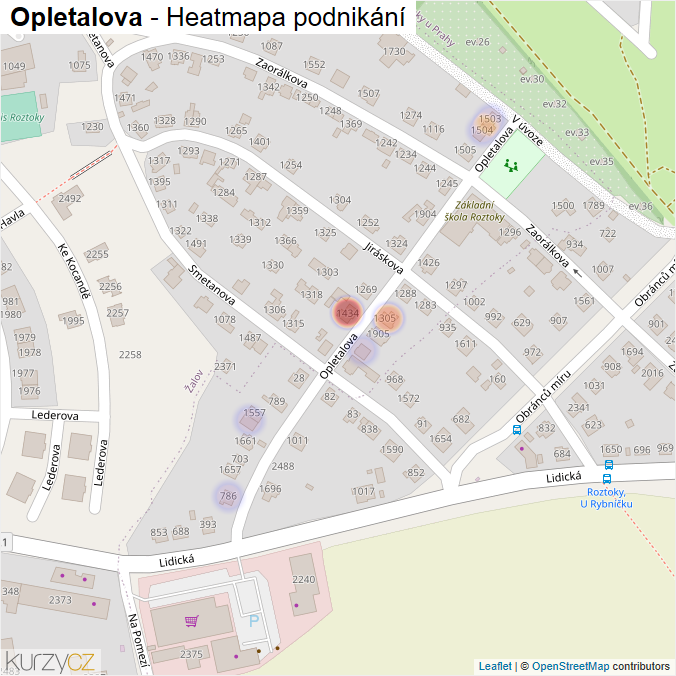 Mapa Opletalova - Firmy v ulici.