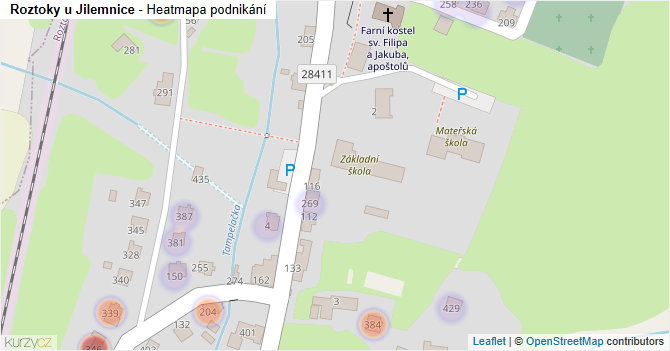 Roztoky u Jilemnice - mapa podnikání