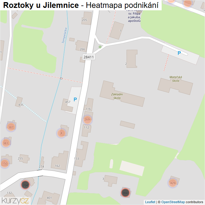Mapa Roztoky u Jilemnice - Firmy v obci.