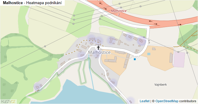 Malhostice - mapa podnikání