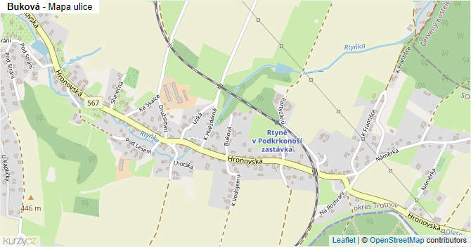 Buková - mapa ulice