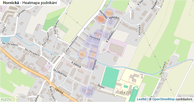 Hornická - mapa podnikání