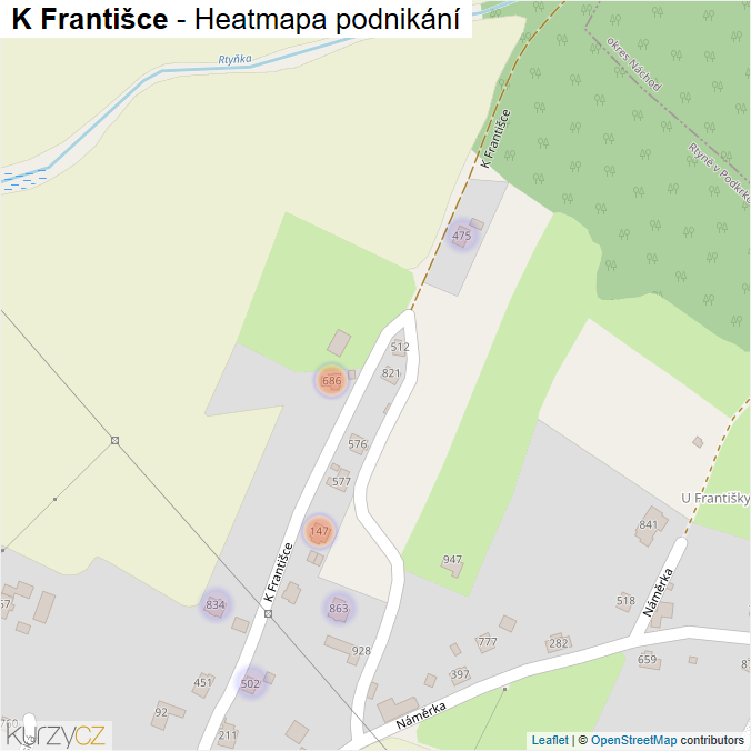 Mapa K Františce - Firmy v ulici.