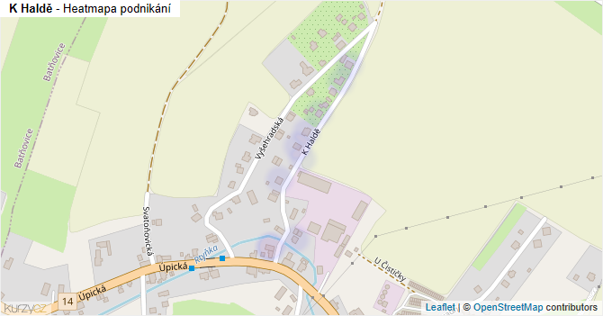 K Haldě - mapa podnikání
