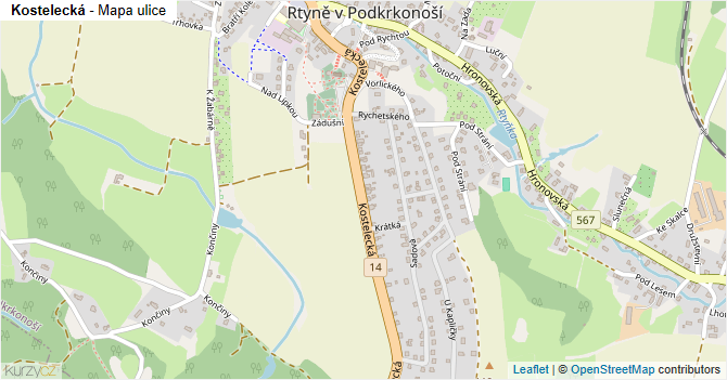 Kostelecká - mapa ulice