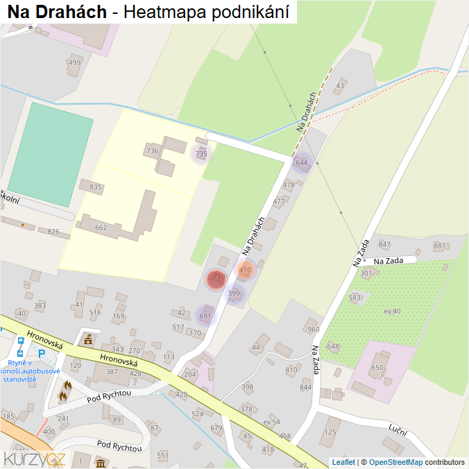 Mapa Na Drahách - Firmy v ulici.