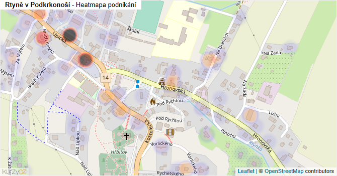 Rtyně v Podkrkonoší - mapa podnikání