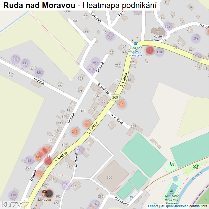Mapa Ruda nad Moravou - Firmy v obci.