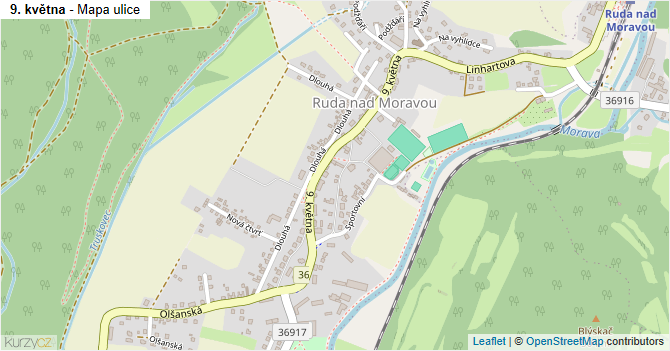 9. května - mapa ulice