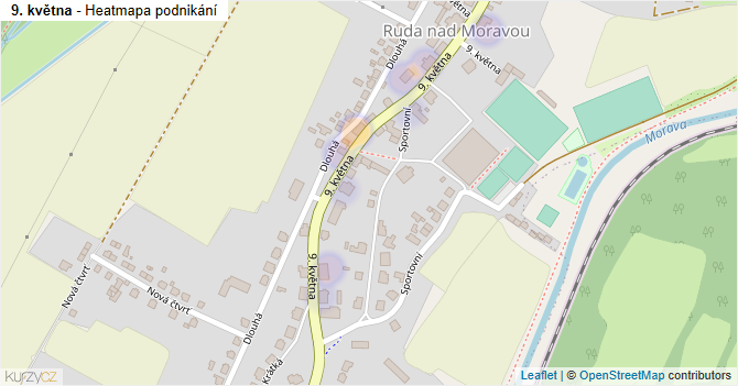 9. května - mapa podnikání