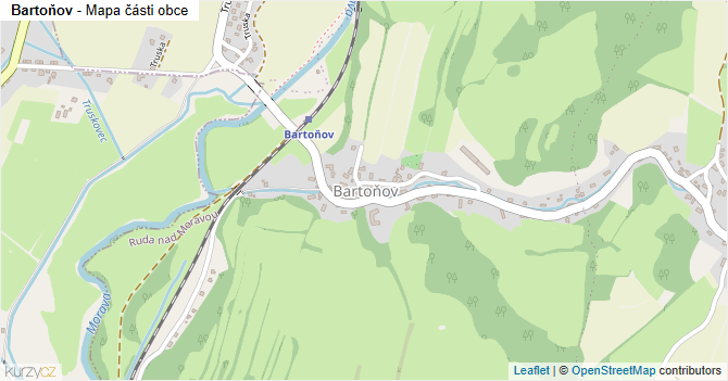 Bartoňov - mapa části obce