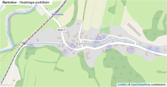 Bartoňov - mapa podnikání