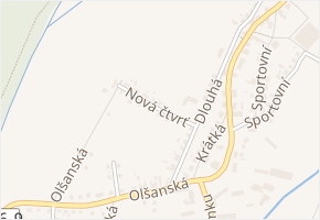 Nová čtvrť v obci Ruda nad Moravou - mapa ulice
