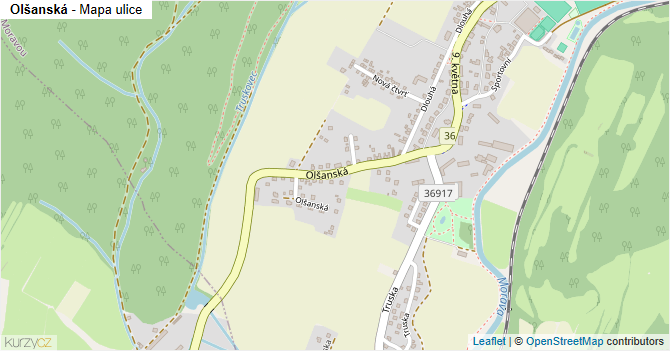Olšanská - mapa ulice
