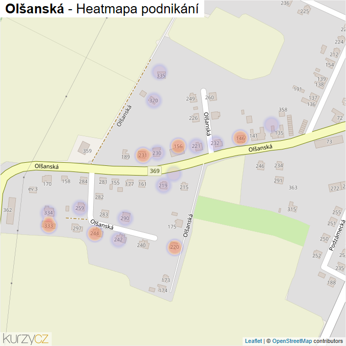 Mapa Olšanská - Firmy v ulici.
