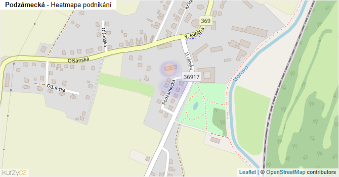 Podzámecká - mapa podnikání