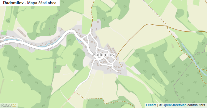 Radomilov - mapa části obce