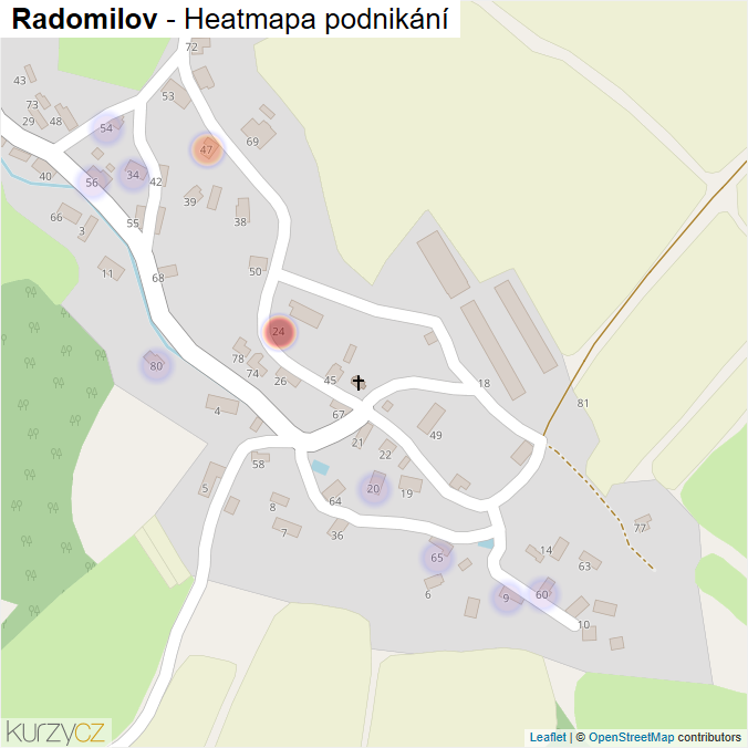 Mapa Radomilov - Firmy v části obce.