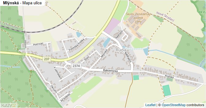 Mlýnská - mapa ulice