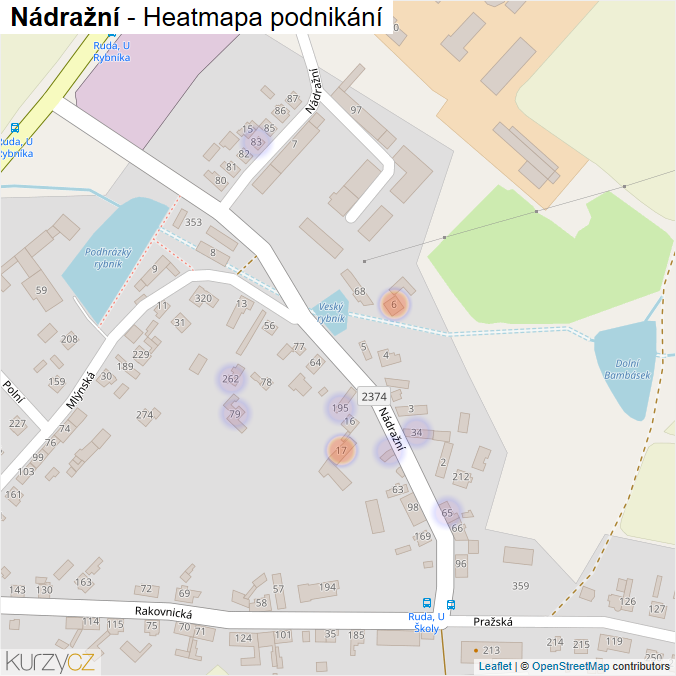 Mapa Nádražní - Firmy v ulici.