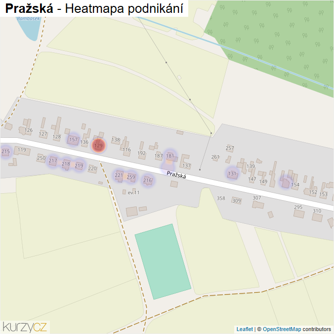 Mapa Pražská - Firmy v ulici.