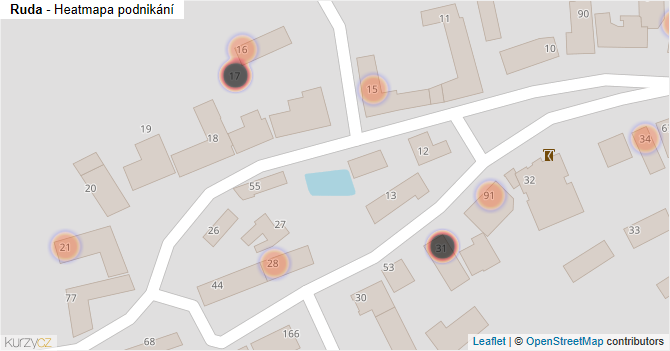 Ruda - mapa podnikání
