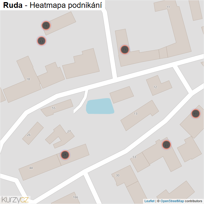 Mapa Ruda - Firmy v obci.