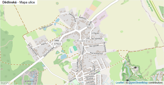 Dědinská - mapa ulice
