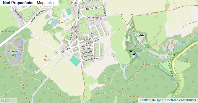 Nad Propadáním - mapa ulice