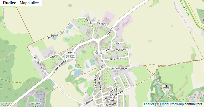 Rudice - mapa ulice