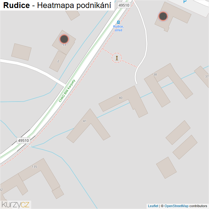 Mapa Rudice - Firmy v obci.