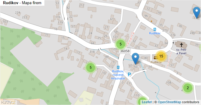 Rudíkov - mapa firem