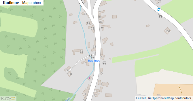 Rudimov - mapa obce