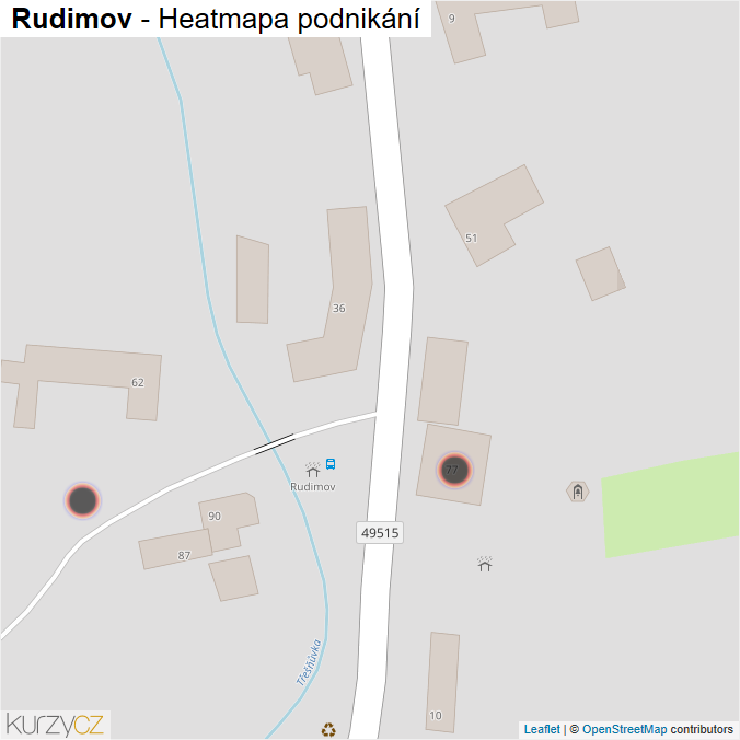 Mapa Rudimov - Firmy v obci.