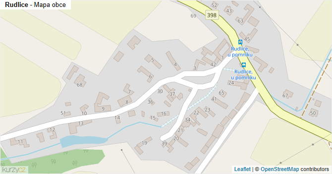 Rudlice - mapa obce