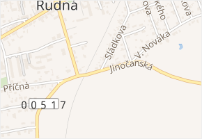 Jinočanská v obci Rudná - mapa ulice