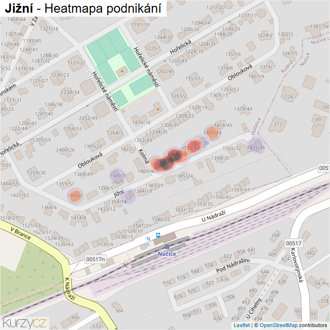 Mapa Jižní - Firmy v ulici.