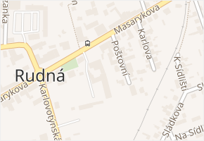 Masarykova v obci Rudná - mapa ulice