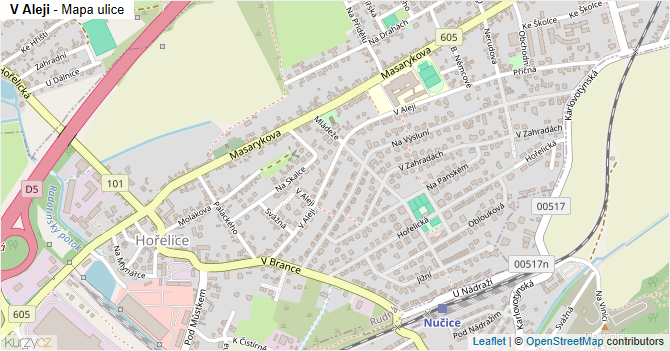 V Aleji - mapa ulice
