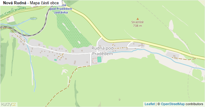 Nová Rudná - mapa části obce