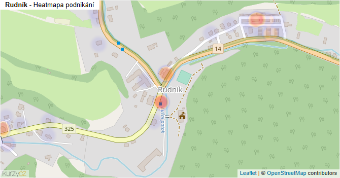 Rudník - mapa podnikání