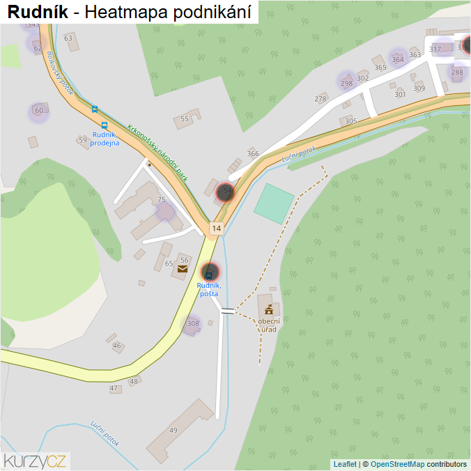 Mapa Rudník - Firmy v obci.