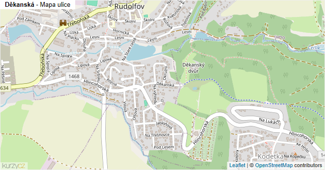Děkanská - mapa ulice