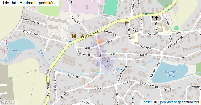 Dlouhá - mapa podnikání