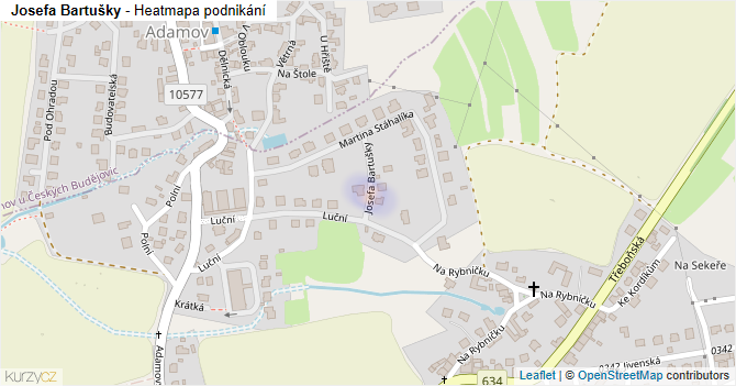 Josefa Bartušky - mapa podnikání