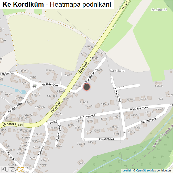 Mapa Ke Kordíkům - Firmy v ulici.