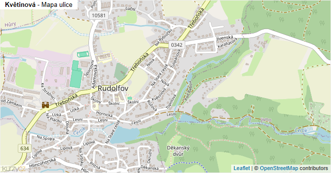 Květinová - mapa ulice