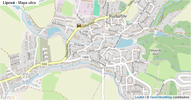 Lipová - mapa ulice