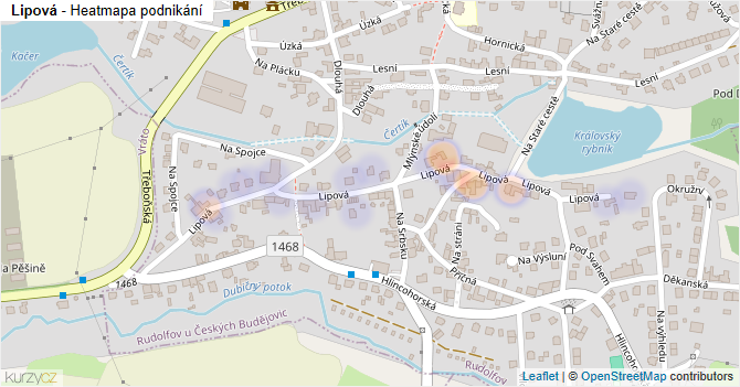 Lipová - mapa podnikání